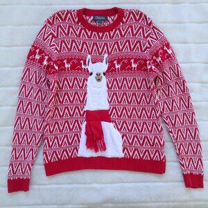 33 Degrees Ugly Llama Christmas Sweat Women's  Large  #22